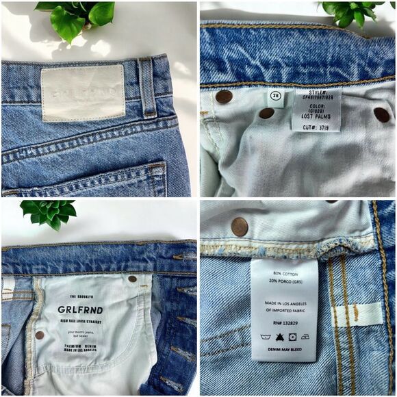 GRLFRND Brooklyn High Rise Loose Straight Jeans in Lost Palms - 28 - Picture 10 of 10